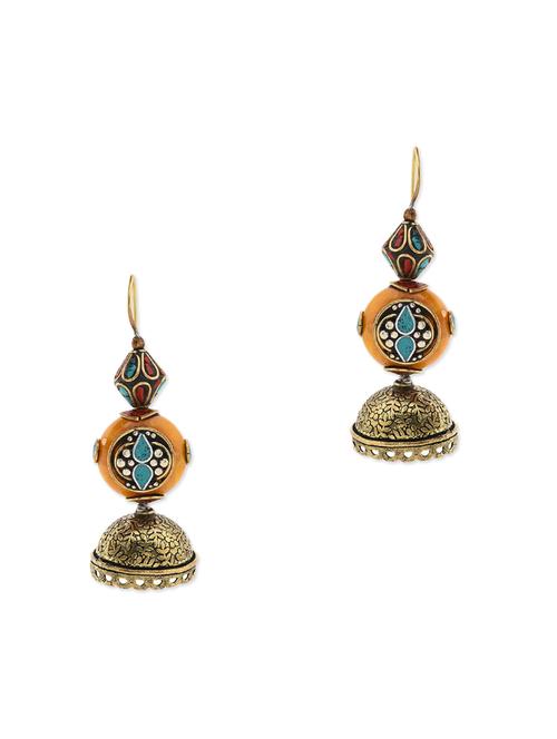 anetra multicoloured embellished jhumkas - 10415838 - Very Small Image - 1