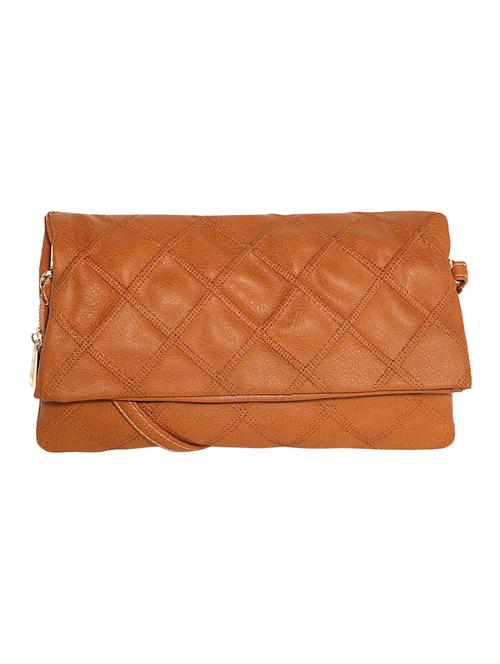 brown leatherette clutch - 10416304 - Very Small Image - 1