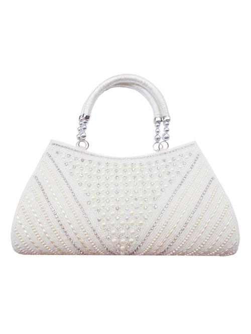 white fabric clutch - 10419941 - Very Small Image - 1