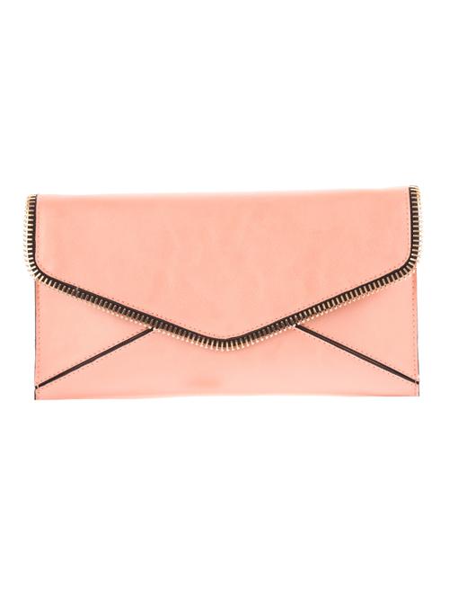 peach pu clutch - 10421330 - Very Small Image - 1
