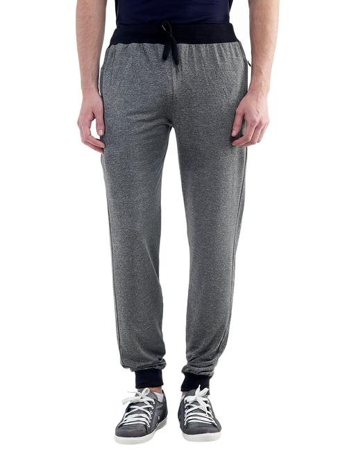 grey color cotton blend joggers - 10433400 - Very Small Image - 1