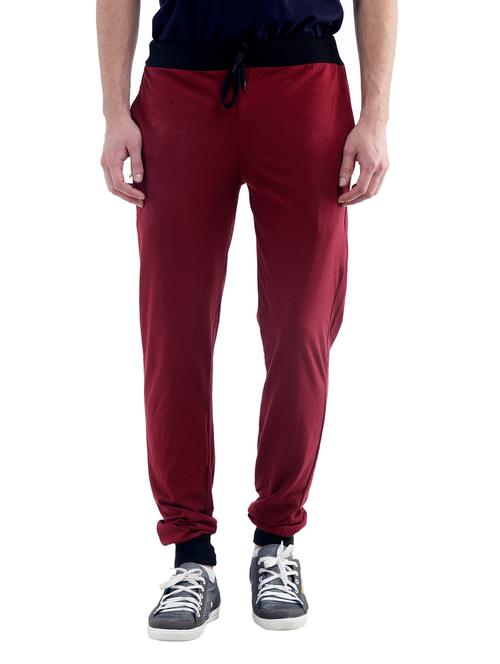 red color cotton blend joggers - 10433402 - Very Small Image - 1