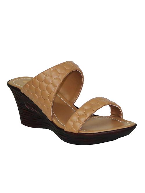brown leathrette wedge - 10434813 - Very Small Image - 1