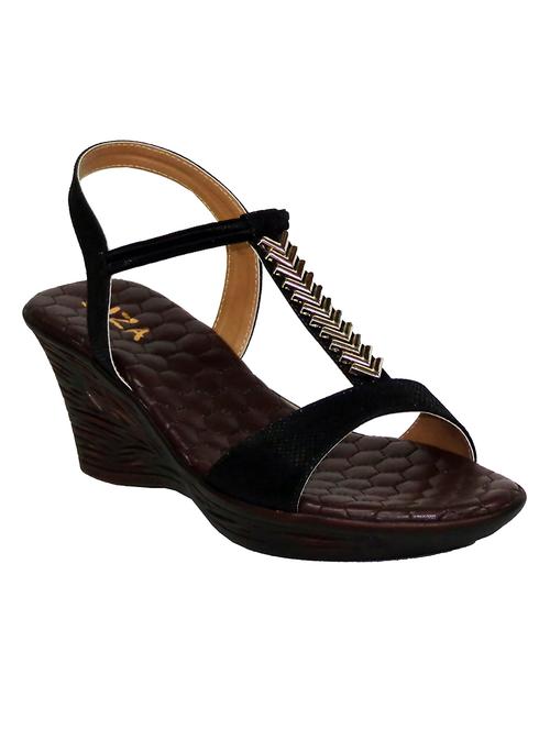 black leatherette wedge - 10434816 - Very Small Image - 1