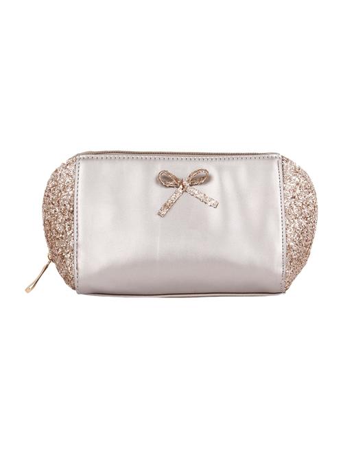 silver leatherette embellished clutch - 10435367 - Very Small Image - 1