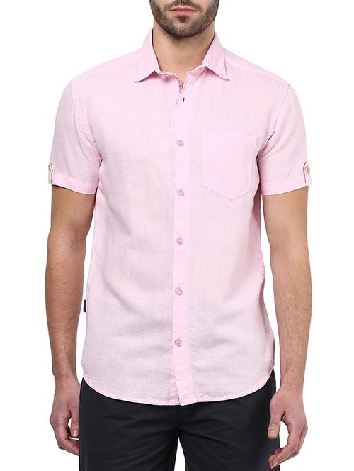 pink cotton casual shirt - 10443084 - Very Small Image - 1