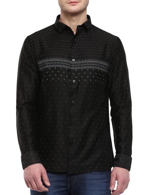 black colored, cotton casual shirt - 10443941 - Very Small Image - 1