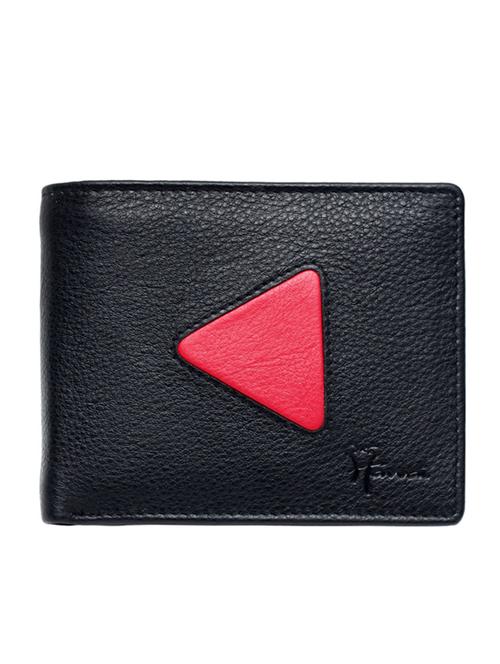 black, red colored leather men's wallet - 10444451 - Very Small Image - 1