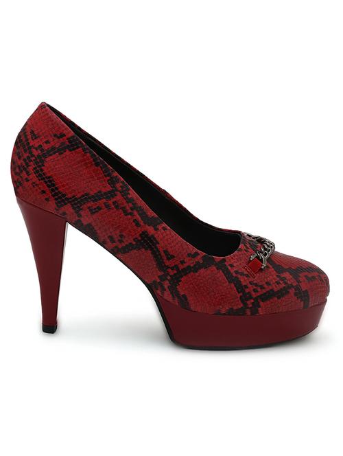 maroon leatherette pump - 10451207 - Very Small Image - 1