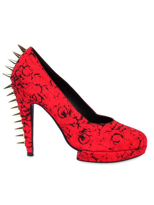 red studded suede stilettoes - 1045152 - Very Small Image - 1