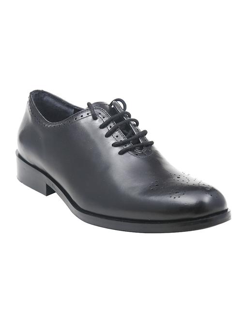 handcrafted black formal leather shoes - 10451909 - Very Small Image - 1