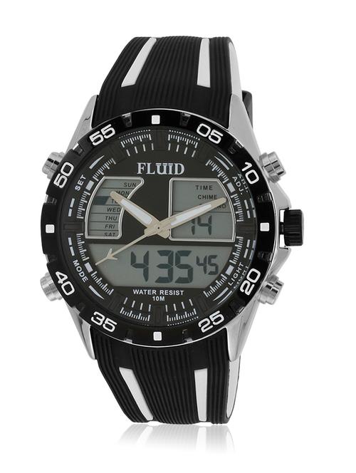 black, white color, pvc- silicone analog- digital watch - 10453302 - Very Small Image - 1