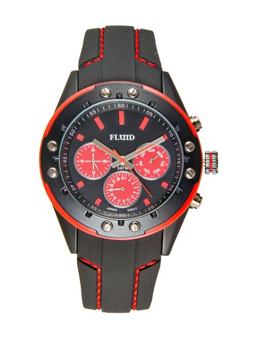 black color, pvc- silicone analog watch - 10453325 - Very Small Image - 1