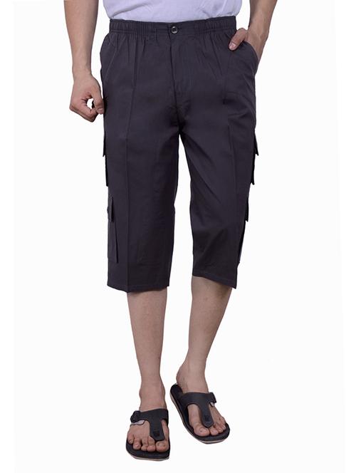 studio nexx men's dark grey cotton 3/4th - 10454832 - Very Small Image - 1