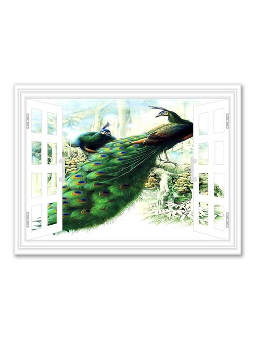white and green peacock printed poster - 1045828 - Very Small Image - 1