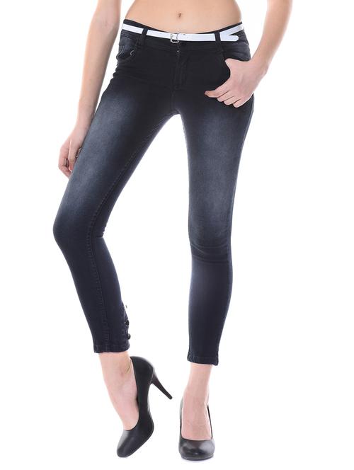 black denim, lycra jeans - 10460496 - Very Small Image - 1