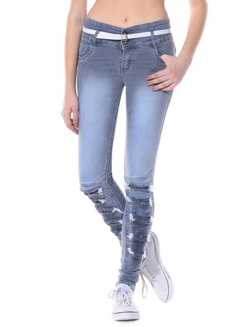 grey denim, lycra jeans - 10460520 - Very Small Image - 1