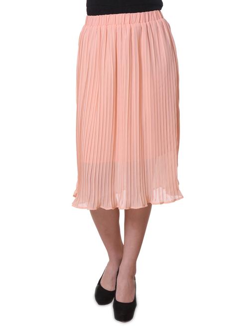 peach pleated casual skirt - 1046611 - Very Small Image - 1