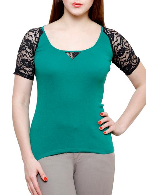 dark green poly cotton top - 10466919 - Very Small Image - 1