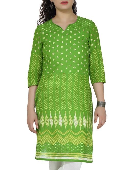 green cotton straight kurta - 10467308 - Very Small Image - 1