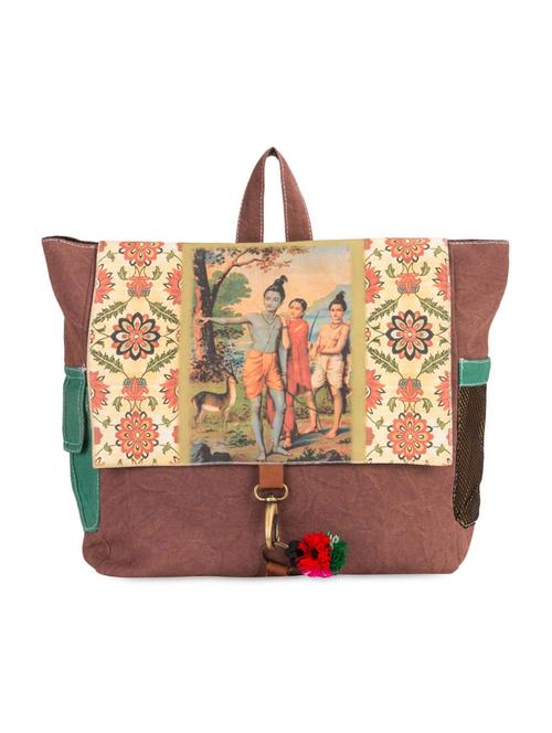graphic printed cotton canvas backpack - 1046871 - Very Small Image - 1