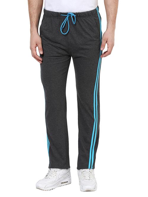grey cotton full length track pant - 10471517 - Very Small Image - 1
