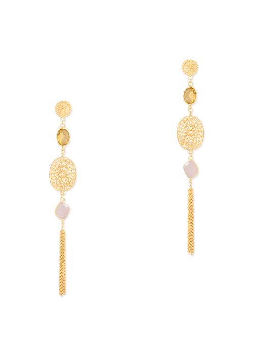 gold 3% sterling silver, stone earring - 10476252 - Very Small Image - 1