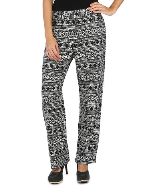 monochrome aztec print crepe pant - 1047725 - Very Small Image - 1