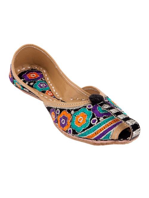 multi colored fabric slip on mojaris - 10478298 - Very Small Image - 1