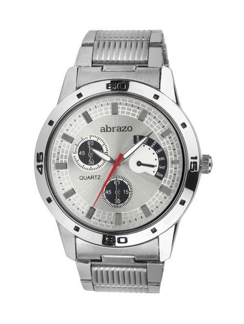 silver colored metal alloy quartz chronograph watch, with day diasplay - 10484758 - Very Small Image - 1