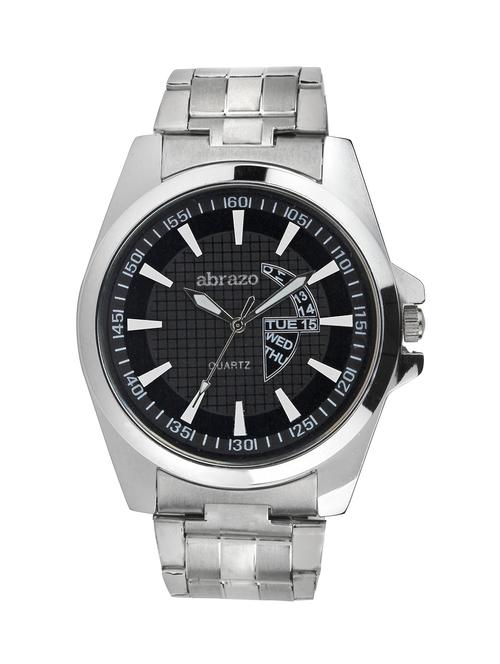 grey colored metal alloy quartz watch, with date and day display - 10484763 - Very Small Image - 1