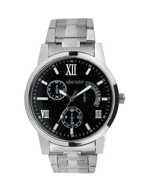 black colored metal alloy chronograph wrist watch - 10484765 - Very Small Image - 1