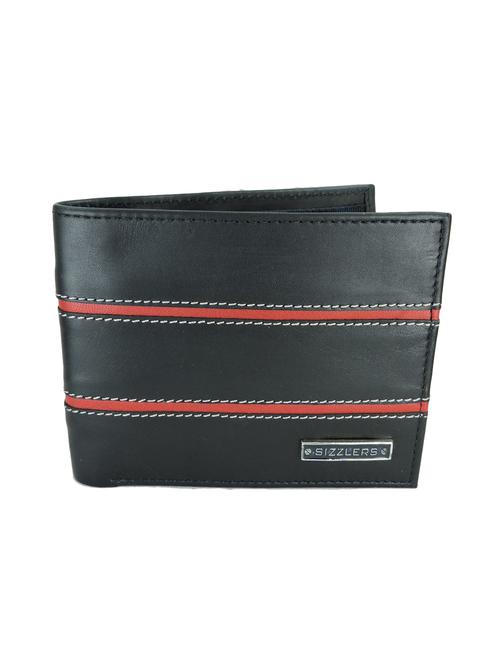 Black, Red colored leather wallet - 10487153 - Very Small Image - 1