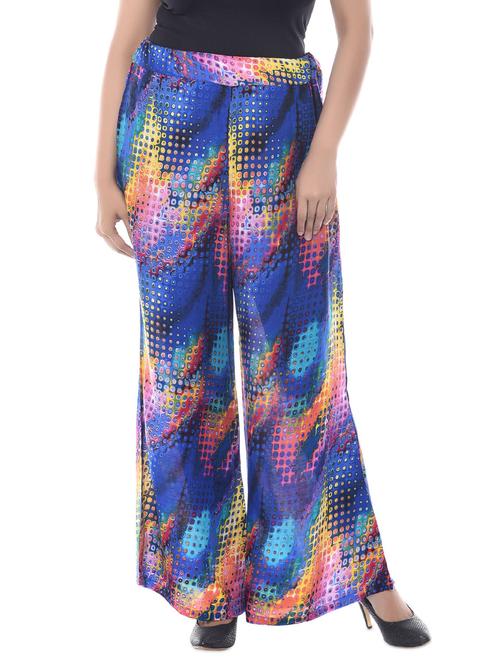 blue rayon palazzos - 10490753 - Very Small Image - 1