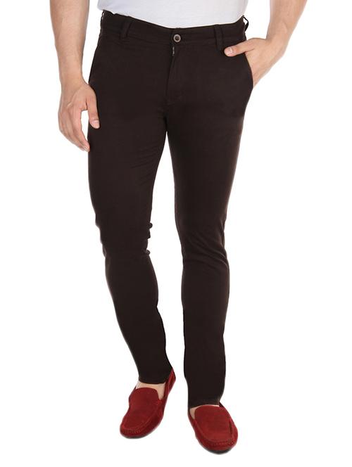 brown cotton chinos - 10496937 - Very Small Image - 1