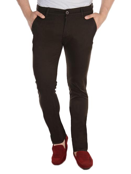 brown cotton chinos - 10496938 - Very Small Image - 1