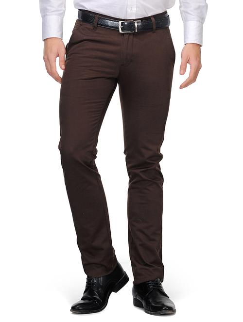 chocolate cotton casual trousers - 10497018 - Very Small Image - 1
