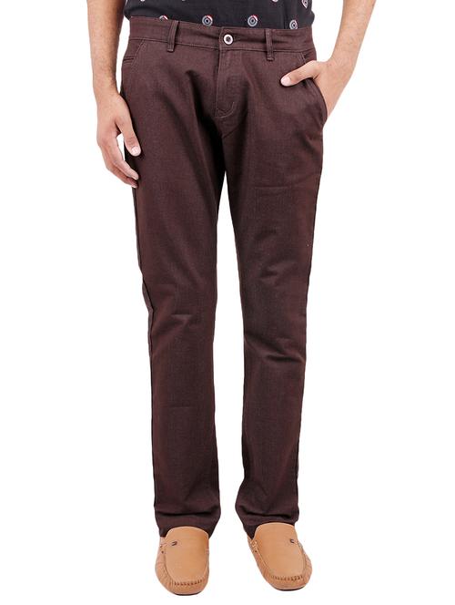brown cotton chinos - 10497059 - Very Small Image - 1