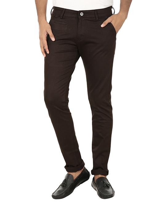 brown cotton chinos - 10497082 - Very Small Image - 1