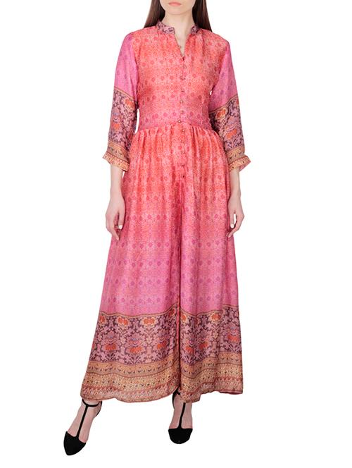mandarin collar printed long kurta - 10499234 - Very Small Image - 1