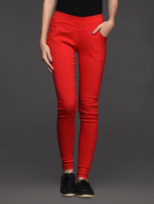 plain cotton blend jeggings - 1050659 - Very Small Image - 1