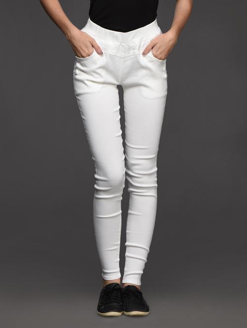 plain cotton blend jeggings - 1050668 - Very Small Image - 1