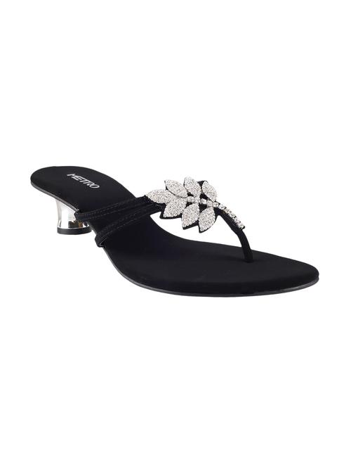 black leatherette toe separator sandal - 10509872 - Very Small Image - 1