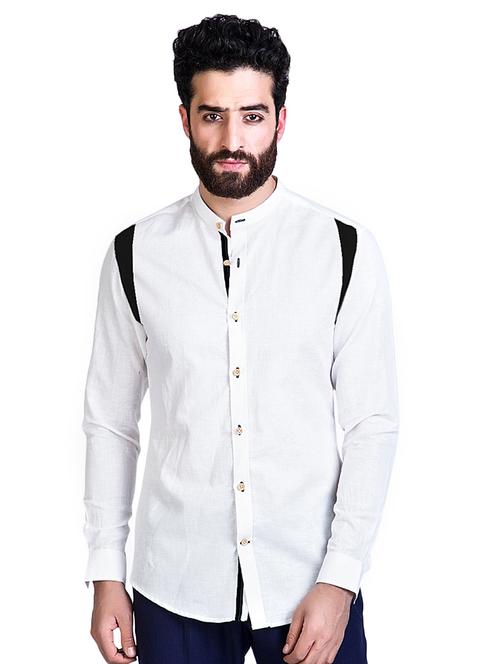 white linen casual shirt - 10513243 - Very Small Image - 1