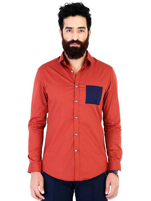 red cotton casual shirt - 10513257 - Very Small Image - 1