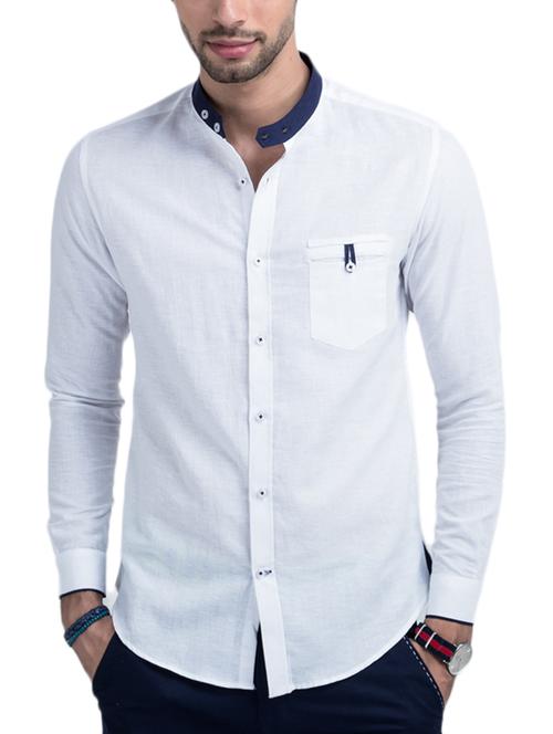 white linen casual shirt - 10513337 - Very Small Image - 1
