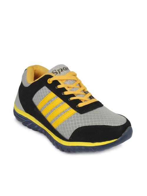 blue & yellow leatherette sport shoes - 10515642 - Very Small Image - 1