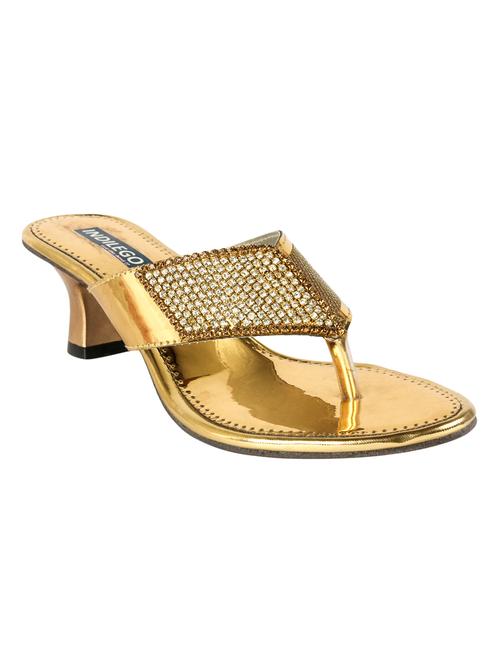 gold synthetic leather sandals - 10516122 - Very Small Image - 1