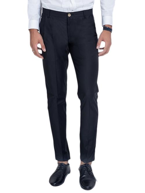 black cotton casual trousers - 10520651 - Very Small Image - 1