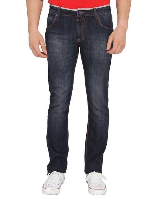 dark blue cotton blend jeans - 10522376 - Very Small Image - 1
